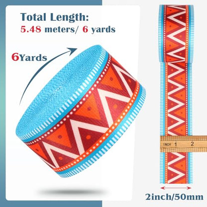 2 Inch Webbing Straps for Bags-6 Yards Webbing for Handles Bag - color: Orange blue-6yard