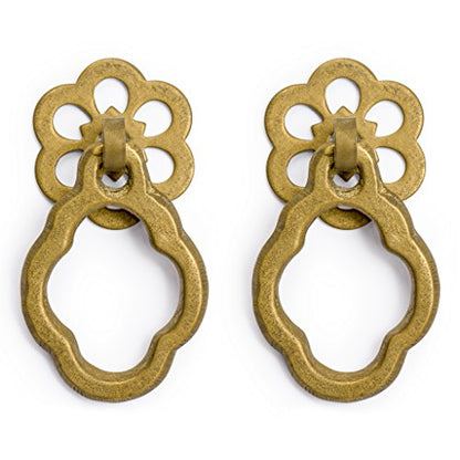 Hardware Philosophy HP Plum Flower Brass Pulls, 2-Pack, 2.4 in