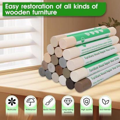 Furniture Markers Touch Up, 20 Colors Wood Filler Sticks- Curry Gray Series - color: Curry Gray Series