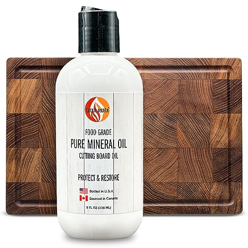 Torch Paste Mineral Oil for Wood Burned Crafts - Food Grade - Pure Conditioner for Cutting Boards, Charcuterie Boards, Butcher Blocks - Kitchen Wood Utensils - 8 oz.