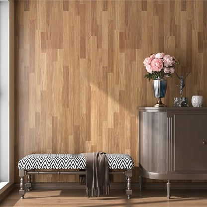 Decotalk 1.3x16.4ft Brown Butcher Block Countertop Contact Paper Wood Grain - size: 15.7" x 200"