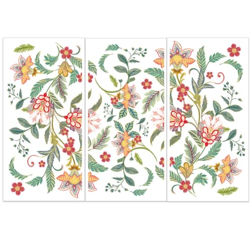 OLYCRAFT 3pcs/Set Boho Rub on Transfers for Furniture and Crafts 6x12 inch Paisley Furniture Decals Flower Theme Transfer Stickers Rub on Decals for Wood Furniture Home Decor - style: Paisley