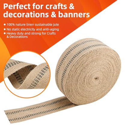 Upholstery Webbing for Chair, 3.5" Jute Webbing,33Yd Upholstery Strap