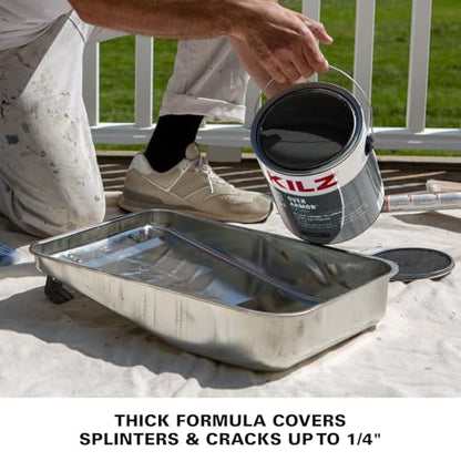 KILZ Over Armor Smooth Solid Coating Resurfacer, Black Olive, 1 Gallon - color: Black Olive, style: Smooth