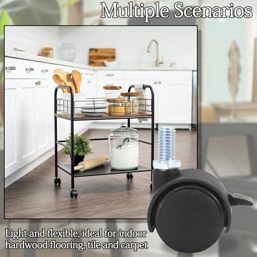 Murtenze 2 Inch Nylon Swivel Stem Caster Wheels, 4Pcs, M8 Thread - style: 2 Inch Stem with Brake