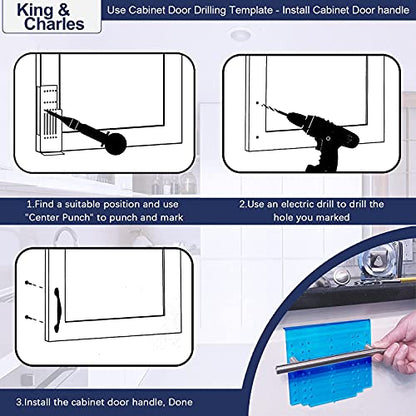 King&Charles Cabinet Hardware Template&Center Punch for Handles Knobs Pulls - size: Classic Align Sizes