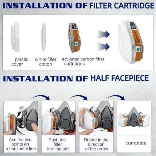 Reusable Paint Respirator Mask with Filters for Spraying Paint
