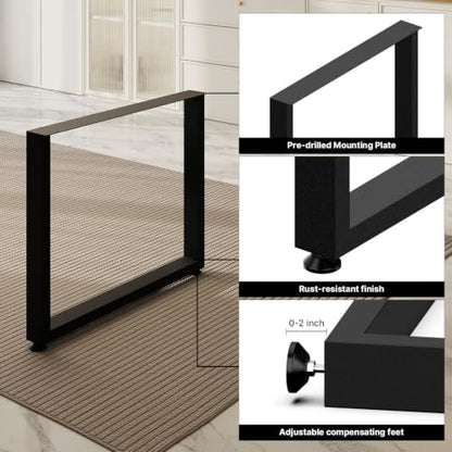 35"W×28"H Heavy Duty Metal Table Legs For Kitchen Tables, Rectangle, 2 Pack - size: 28"×35" Rectangle