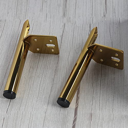 Osring 7 Inch Furniture Cabinet Legs, Side-Mounted Metal Table Feet Gold - color: Gold, size: 7 Inch