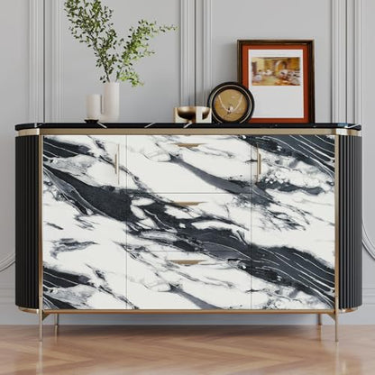VaryPaper 24"x473" Black and White Marble Countertop Peel and Stick Wallpaper Marble Vinyl Wrap for Cabinets Table Furniture Waterproof Self Adhesive Removable Wall Paper for Bedroom Bathroom Kitchen - size: 24" x 473"
