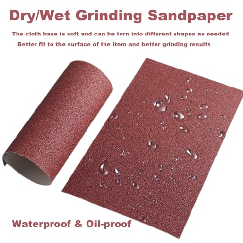 Sandpaper Roll 60# 120# 320# 600# 1000#, 5 PCS Aluminum Oxide Abrasive Emery Cloth Roll for Dry & Wet Grinding Sanding Polishing (Length 1 metre, Width 115 mm) - size: 5 Metre, style: 60/120/320/600/1000 Grit