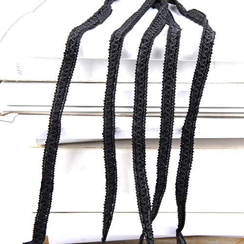 6.5 Yard Handmade Basic Trim,0.59" Diameter Gimp Braid-Black - color: black, size: 6.5