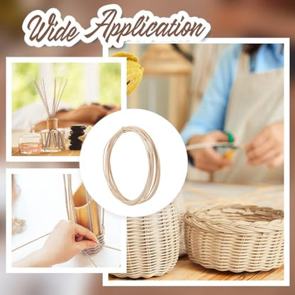 AHANDMAKER Basket Weaving Round Rattan for Basket Furniture Making Chair Weaving Repairing DIY Craft - size: 0.2 Inch