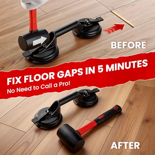 Mister Rui Floor Gap Fixer Kit for Vinyl Floors, Suction Cup & 2 Mallets