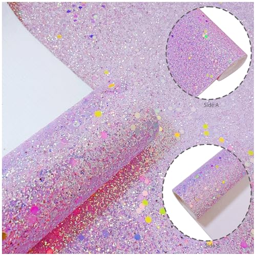 Meishu Lilac Glitter Faux Leather Roll, 12 x 52 inches, Sparkle Shiny Large Elegant Fabric Sheets for Cricut (24018#3 Light Purple) - color: 24018#3 Light Purple