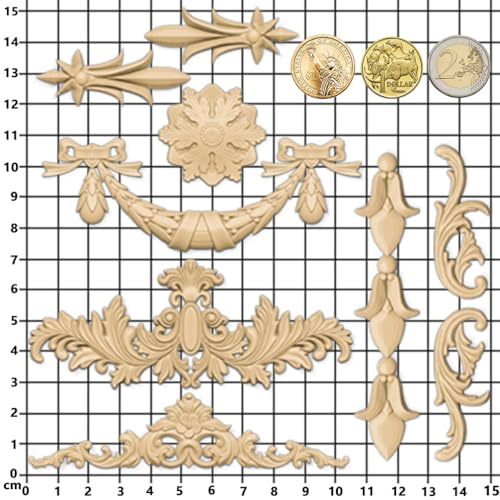 Silicone Mold for Polyclay Air Dry Clay Plaster Crafts Rococo Bow Swag - color: Swag Accents #5594