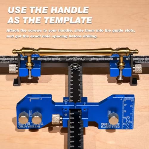 Cabinet Hardware Jig Tool Drawer Pull Jig Cabinet Handle Template Tool Jig - color: Blue-gray