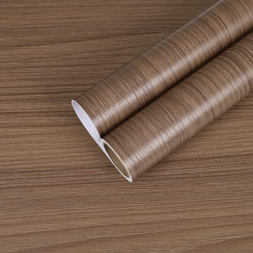 CHIHUT Thicken Walnut Wood Grain Peel and Stick Wallpaper for Kitchen - size: 12" x 472"