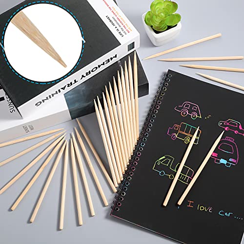 Chinco 150 Pcs Heavy Duty Wooden Scratch Art Stylus Sticks