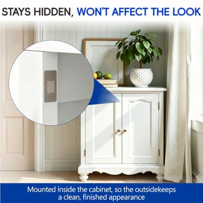 10 Pack Adhesive Cabinet Magnets for Closure, No Drill Peel & Stick