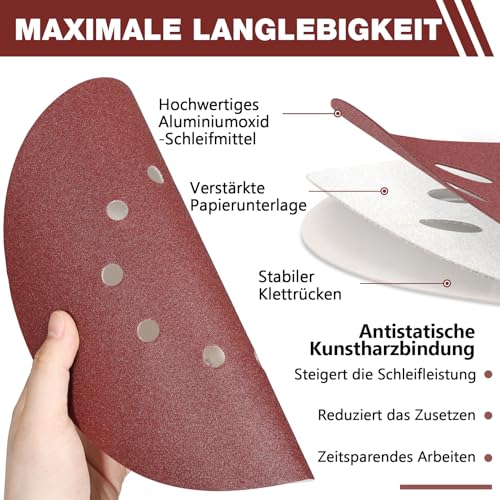 50 Pack 9-Inch 10-Hole Hook-and-Loop Sanding Disc, 40 Grit Aluminum Oxide Drywall Sandpaper for ‎9" Drywall Sander Pads Ceiling Wood Floor - color: 40 GRIT