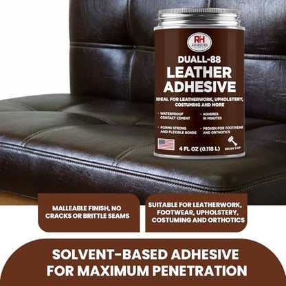 Duall-88 Leather Glue 4 oz - Leather Cement for Upholstery & Repair - size: 4 oz.