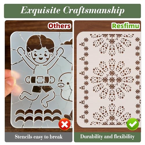 Mandala Stencils for Crafts Reusable 12Pcs Stencils(11.4X8.2 Inch) - color: Mandala