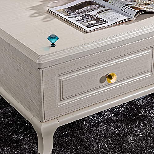 Akstore 6 Pcs Crystal Glass Cabinet Knobs 30mm Diamond Shape Drawer Kitchen Cabinets Dresser Cupboard Wardrobe Pulls Handles (30mm, Gold) - color: Gold, size: 30 mm