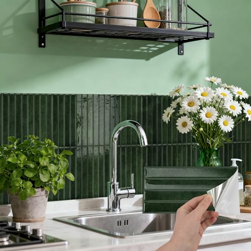 VICCI Peel and Stick Backsplash, Fresh Green, 4.72x9.68 Inch - color: Fresh Green