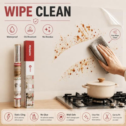 Clear Wall Protector Electrostatic Wall Protector Film 15.7inX9.84ft - size: 15.7in*9.84ft