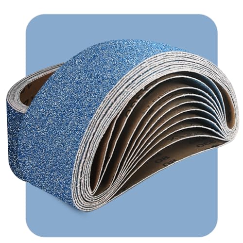 3x21 Inch Sanding Belts 20 Pcs 80 Grits Heavy Duty Belt Sander Zirconia Belt Sander Paper for Wood, Metal, Stainless Steel, Automotive, and Furniture - style: 80 Grits-20 PCS