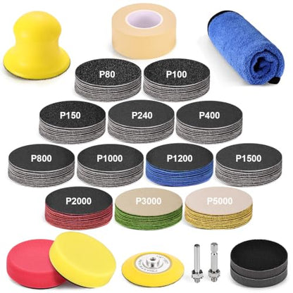3 Inch Headlight Restoration Sanding Kit with Drill Adapter for Car - size: 3 Inch