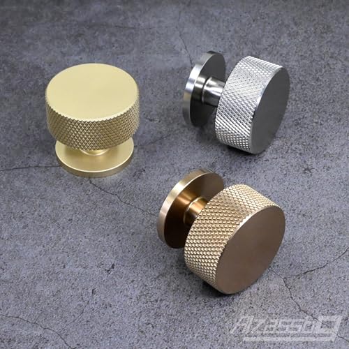 Alzassbg Champagne Bronze Knurled Round Cabinet Knobs 10 Pack, AL6023BRG - color: Champagne Bronze, size: 10 Pack