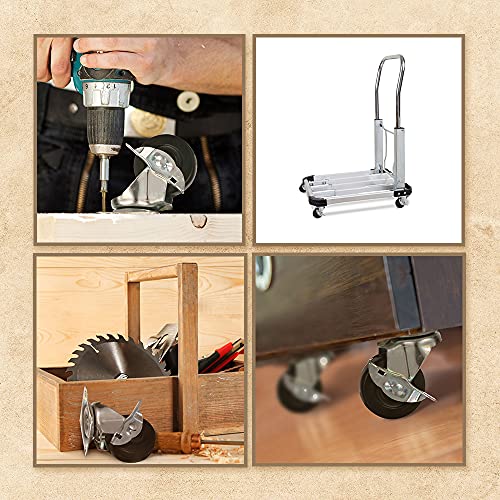 FactorDuty 8 Pack 2" Swivel Caster with Brake Wheels Hard Rubber Base w/Top Plate & Bearing (2" Combo-8 pcs) - size: 2" combo, 8 pcs