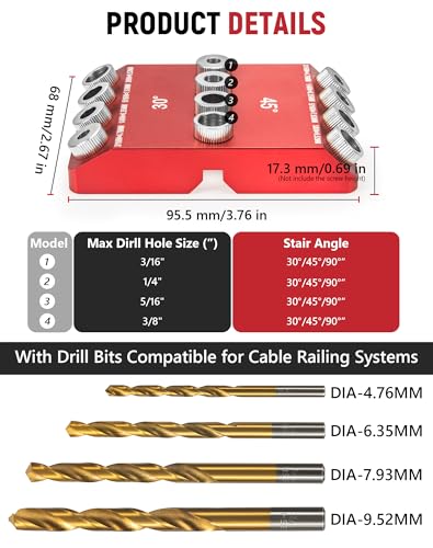 30°45°90° Angle Drill Guide Jig for Straight or Angled Holes