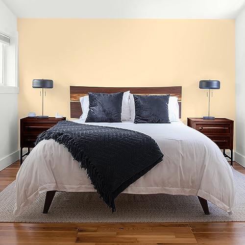 Glidden Total Interior Wall Paint & Primer All-in-One, Chai Tea Latte/Yellow, Flat, 1 Gallon - color: Chai Tea Latte, size: 128 Fl Oz (Pack of 1)