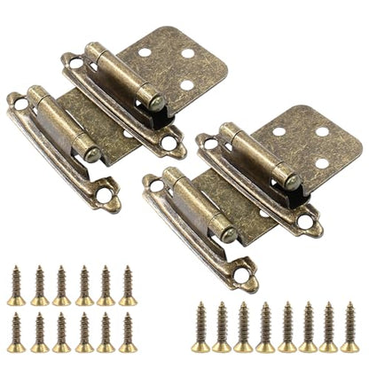 1/2" Overlay Hinges, Antique Brass, 4Pcs