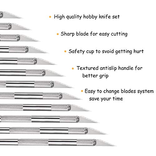 Mudder 15 Pack Exacto Knife Set, Craft Knives Hobby Knife, Silver - color: Silver