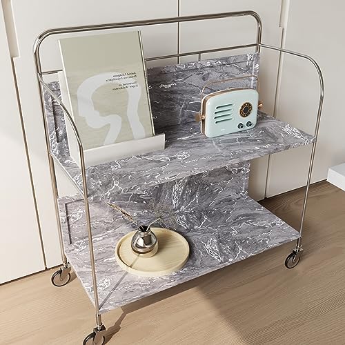 CRE8TIVE Matte Silver Grey Marble Contact Paper Peel and Stick Countertops Waterproof Slate Marble Wallpaper Removable Self Adhesive Marble Wall Paper for Bathroom Kitchen Counter Top Covers 12"x80" - color: Matte Silver Grey, size: 12" x 80"