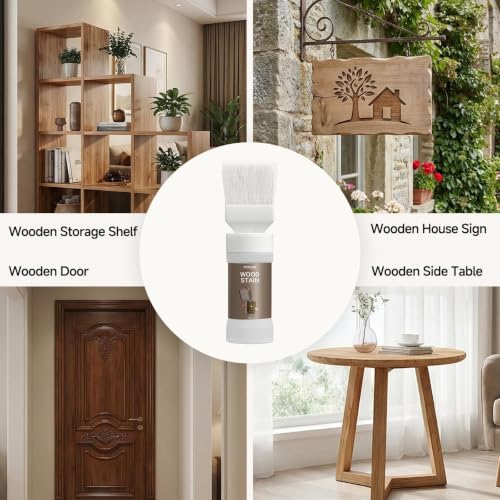 Wood Stain and Sealer, Built‑in Brush, Brown Walnut, 5.29 Oz - color: Brown Walnut, size: 1 Pack