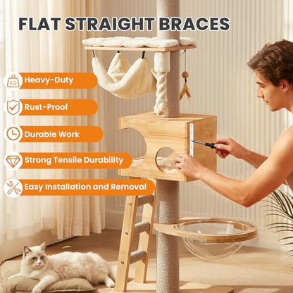 Alise Flat Bracket ,8 Inch White Mending Plate Flat Brace for Wood Shelves - color: White, size: 8 Inch