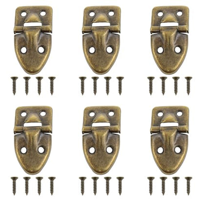 6 Pcs Bronze 90-Degree Stop Hinges with Screws