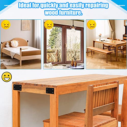28PCS Flat Mending Plates for Wood + 112PCS Screws, Stainless Steel Corner Brace Black Flat Metal Plate for Shelves, Heavy Duty Straight Bracket for Raised Bed Frame - size: 28PCS, style: Flat Brackets