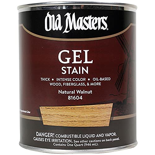 4-Pack of 1 qt Old Masters 81604 Natural Walnut Gel Stain Oil-Based Stain - color: Natural Walnut, size: 1 Quart (Single)