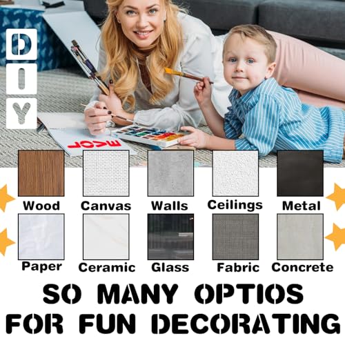 BAMIDELE 2.5 Inch Letter and Number Stencils, 36 Pcs Reusable Plastic Alphabet Spray Paint Stencils for Painting on Wood, Wall, Fabric, Rock, Chalkboard, Door Porch, Signage, DIY Craft Decoration - size: 2.5 Inch