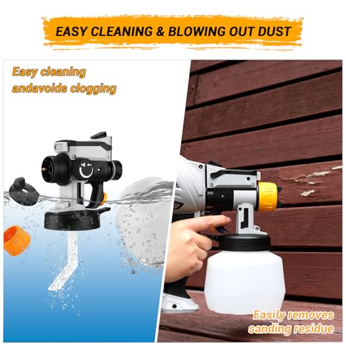 Paint Sprayer, 1000W HVLP High Power Spray Paint Gun with 1200ml High Capacity Container, 4 Nozzles and 3 Patterns, Easy to Clean, for Furniture, Cabinets, Fence, Walls, Door, Garden Chairs