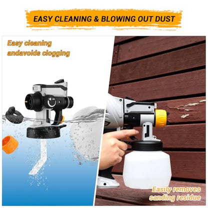 Paint Sprayer, 1000W HVLP High Power Spray Paint Gun with 1200ml High Capacity Container, 4 Nozzles and 3 Patterns, Easy to Clean, for Furniture, Cabinets, Fence, Walls, Door, Garden Chairs