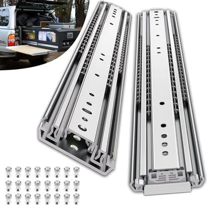 500 Lbs Heavy Duty Drawer Slides 12 14 16 18 20 22 24 26 28 30 32 34 36 38 40 56 60 Inch Side Mount Rails Full Extension Ball Bearing Industrial Rail Tool Box Runner -with 24 pcs M6 Screws - size: 22 Inch, style: 500LB/W:76mm(NO Lock)