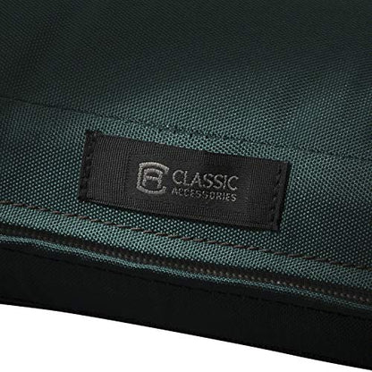 Classic Accessories Ravenna Water-Resistant 21 x 19 x 3 Inch Patio Seat Cushion, Mallard Green, Chair Seat Cushion - color: Mallard Green, size: 21"W x 19"D x 3"Thick