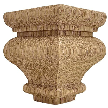 Highland Manor Wood Products Square Cypress Bun Foot - 3" Tall x 2 1/2" Wide (Oak) (Set of 4)